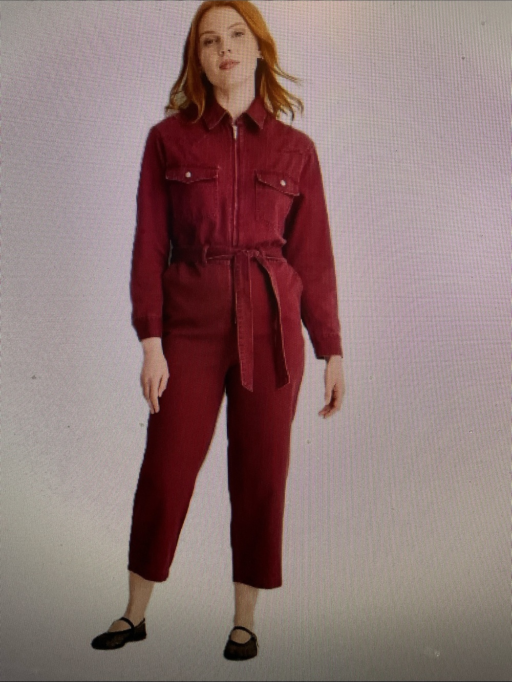 Future Collective Women's Burgundy Long Sleeves Denim Overalls Jumpsuit Size 1X